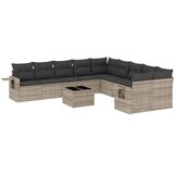  11-dijelni set vrtnih sofa poliratan s jastucima svijetlosivi | Eponuda.com