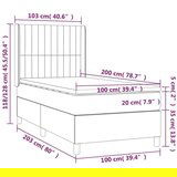  Box spring postelja z vzmetnico LED krem 100x200 cm blago, (20902226) | Shoptok.si