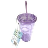  Čaša za vodu sa slamkom i poklopcem 500 ml ljubičasta ( 1043342 ) Cene