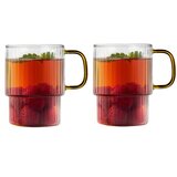 Vialli Design Rumene steklene skodelice v kompletu za kapučino 2 ks 350 ml Livio – Cene