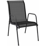  7-dijelni vrtni blagovaonski set crni od čelika i tekstilena Crna Dužina stola 150 cm | shoptok.hr