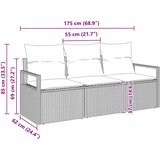  Set sofe 3 kom. Crna poliratan | shoptok.hr