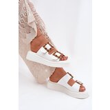 Boto Eco Leather Women's Platform Sandals With Buckles White Xanivia | ePonuda.com
