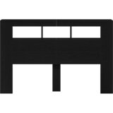  LED glava kreveta s policom Crni hrast 160 x 18,5 x 103,5 cm | shoptok.hr