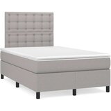  Box spring postelja z vzmetnico svetlo siva 120x200 cm blago, (20901735) | Shoptok.si