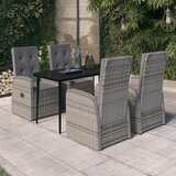  5-dijelni vrtni blagovaonski set s jastucima sivi | Eponuda.com