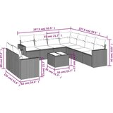 vidaXL 10-dijelni set vrtnih sofa od poliratana s jastucima sivi | shoptok.hr