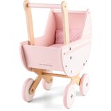 New Classic Toys Leseni voziček za punčke z odejo in vzglavnikom – rožnat Cene