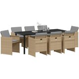  Vrtni set za objed 9 kom. Bež poliratan | shoptok.hr