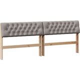 vidaXL Tapecirani uzglavlje Sivo-smeđa 200 cm Čvrsto borovo drvo | shoptok.hr