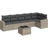 Maison Chic Seti vrtnega pohištva - Vrtna garnitura - Vrtni pohištvo set 7-delna z blazinami siv poli ratan, (21801223) | Shoptok.si