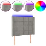 Maison Chic led posteljno vzglavje - vzglavna omarica - nočna omarica svetlo sivo 83x16x118/128 cm žamet, (21711285) | Shoptok.si