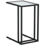 vidaXL Računalniška stranska mizica prozorna 50x35x65 cm steklo | Shoptok.si