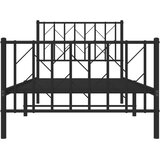 vidaXL Metalni okvir kreveta uzglavlje i podnožje crni 90x190 cm | shoptok.hr