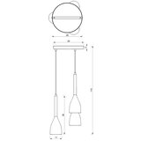  Okrugli luster na sajli MUZA 3xE27/60W/230V | Eponuda.com