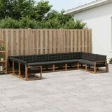  Set vanjskih sofa 10 kom. Prirodna i crna | shoptok.hr
