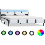 Okvir za krevet od umjetne kože LED bijeli 160 x 200 cm | shoptok.hr