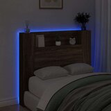 vidaXL Omarica za vzglavje postelje LED rjavi hrast 120x16,5x103,5 cm | Shoptok.si