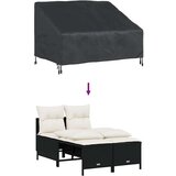 vidaXL Pokrivač za vrtnu klupu Crna 130 x 95 x 40 / 80 cm 210D tkanina | shoptok.hr