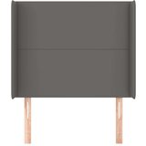  Uzglavlje s ušima sivo 83x16x118/128 cm od umjetne kože | shoptok.hr