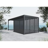SUNFUN Paviljon s letvicama Set Milos (Š x D: 579 x 294 cm, Night-Grey, Aluminij/PVC/Staklena vlakna, 5 -dij.) | shoptok.hr