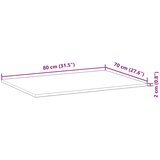  Pravokutna ploča stola 80x70x2 cm Masivno drvo akacije | shoptok.hr