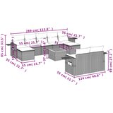  10-dijelni set vrtnih sofa od poliratana s jastucima sivi | shoptok.hr