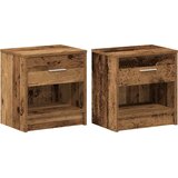  Noćni ormarići 2 kom s ladicama staro drvo 39x28x41 cm | shoptok.hr