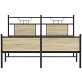 vidaXL Posteljni okvir brez vzmetnice hrast 140x200 cm inženirski les | Shoptok.si