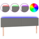 vidaXL LED posteljno vzglavje temno sivo 200x5x78/88 cm blago, (20793633) Cene