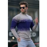 Madmext Mink Turtleneck Patterned Sweater 6845 Cene