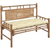 The Living Store Vrtna klop z blazino 120 cm bambus - Vrtna Klop, (21458652) Cene
