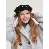 Reserved - Beretka s visokim udjelom vune s biserima - crno | shoptok.hr