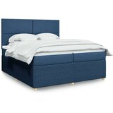 vidaXL Krevet s oprugama i madracem plavi 200 x 200 cm od tkanine | shoptok.hr