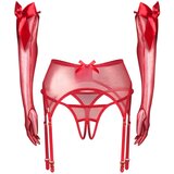 Obsessive Opsesivna Gifty - trodijelni set s podvezicom (crveni) Slike