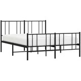 Metalni okvir kreveta uzglavlje i podnožje crni 120x200 cm | shoptok.hr