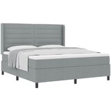  Krevet s opruga kutije Svijetlo siva 200 x 180 cm tkanina Slike