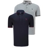 Dewberry DOUBLE SET T8586 MEN'S T-SHIRT-NAVY - GREY | Shoptok.si