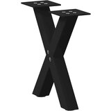  noge kavne mize v obliki črke x 2 kosa črna 30x(30-31) cm jeklo | Shoptok.si