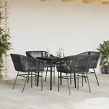  5-dijelni vrtni blagovaonski set s jastucima od crnog | shoptok.hr