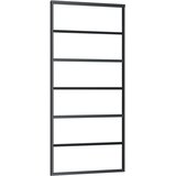  Klizna vrata od stakla ESG i aluminija 90 x 205 cm crna | shoptok.hr