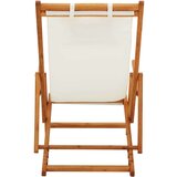  Zložljiv stol za na plažo trden evkaliptusov les in krem blago, (20658032) | Shoptok.si