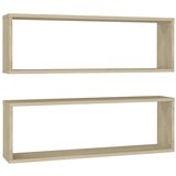 Kockaste zidne police 2 kom boja hrasta 80x15x26 5 cm iverica | shoptok.hr