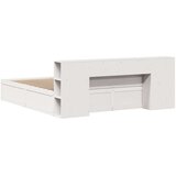 vidaXL Posteljni okvir brez vzmetnice bel 200x200 cm trdna borovina | Shoptok.si