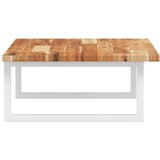  Zidna polica za umivaonik od čelika i masivnog bagremovog drva Smeđa 100 x 50 x 2 cm | Shoptok.si