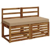  Jastučići za klupe - 2 dijela SOEST 2 kom. 100% poliester - Pijesak 110 x 50 x 8 cm Melange Slike
