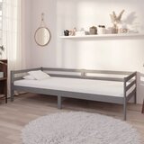  Dnevni ležaj s madracem 90 x 200 cm sivi od masivne borovine | shoptok.hr