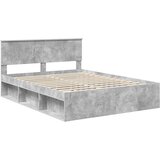  Krevetna konstrukcija s uzglavljem Betonska siva 150 x 200 cm | shoptok.hr