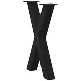 vidaXL noge za jedilno mizo x-oblika 2 kosa črna 50x(72-73) cm jeklo | Shoptok.si