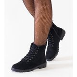 Gemre Black eco-suede platform worker ankle boots Barosa | Shoptok.si